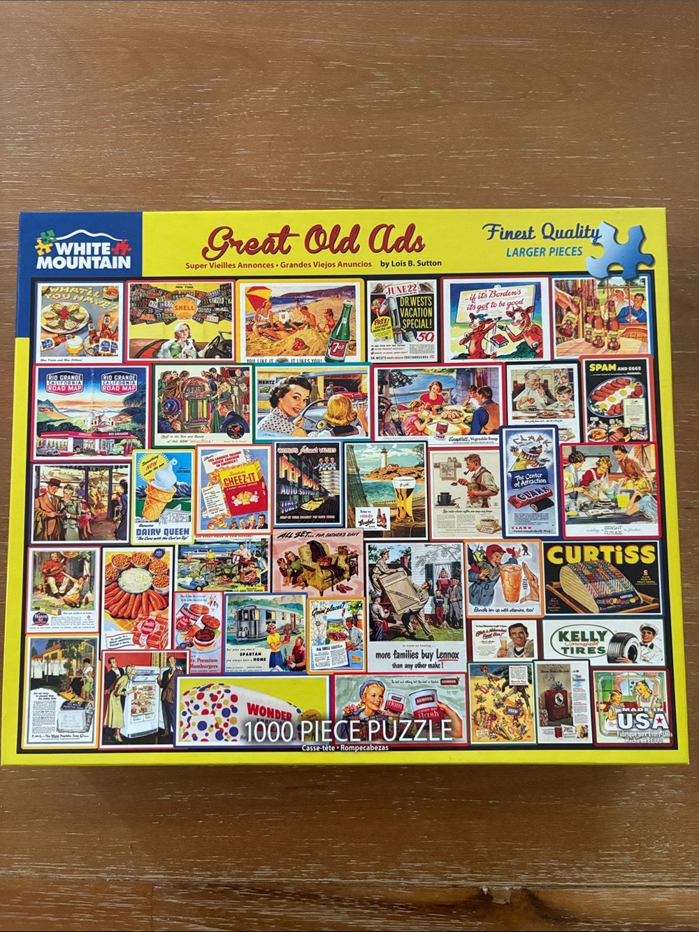 White Mountain Great Old Ads Puzzle Box - Yellow & Blue Artwork